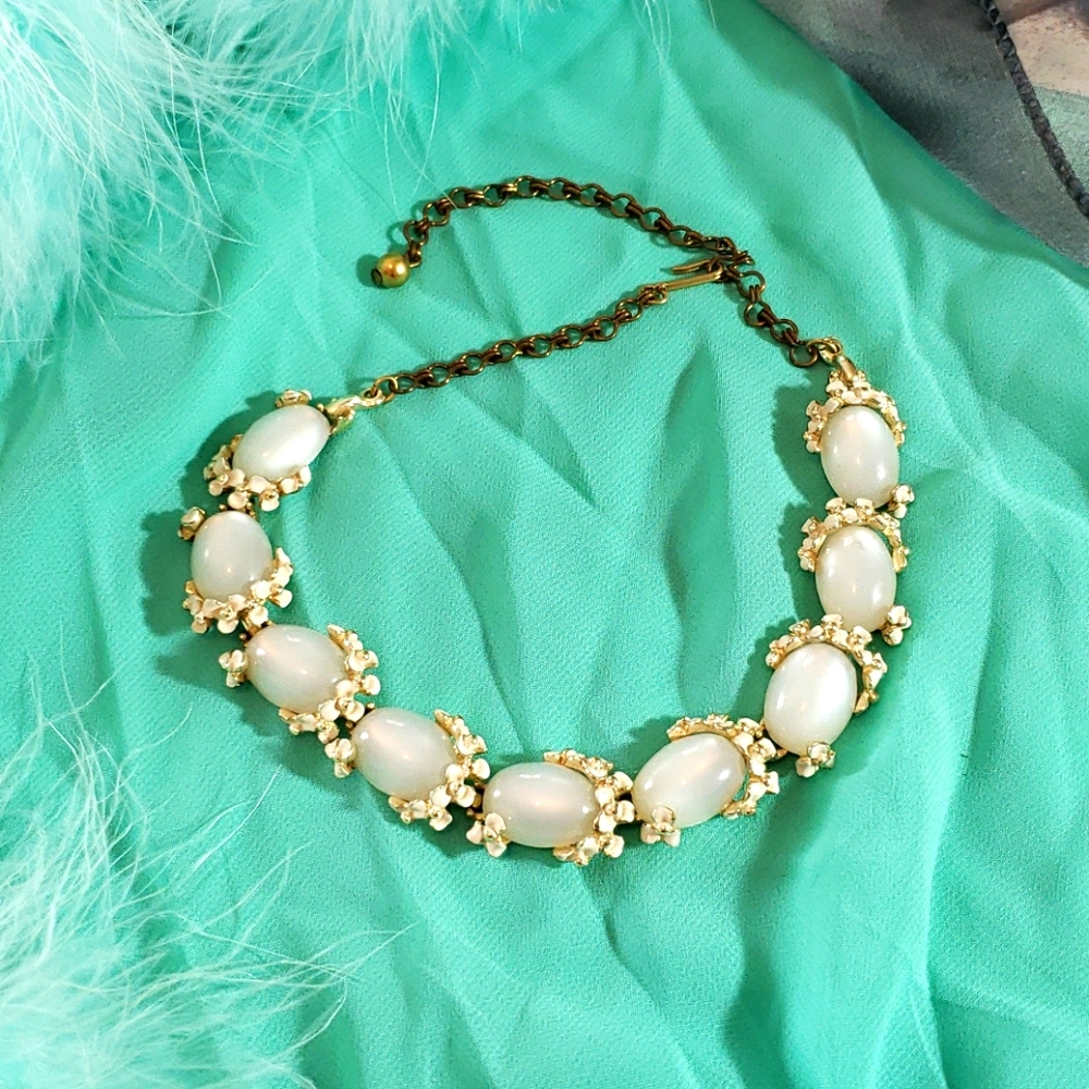 Vintage white moonglow necklace